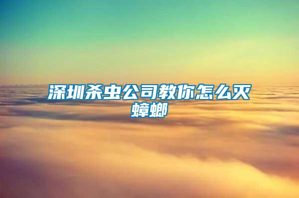 深圳杀虫公司教你怎么灭蟑螂