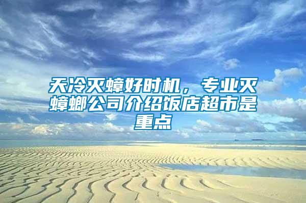 天冷灭蟑好时机，专业灭蟑螂公司介绍饭店超市是重点