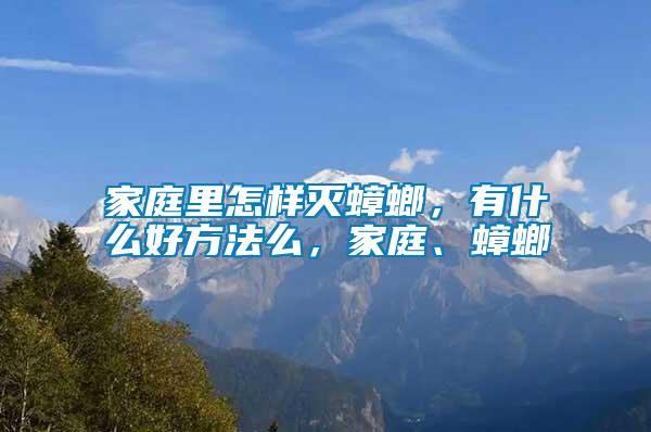 家庭里怎样灭蟑螂，有什么好方法么，家庭、蟑螂