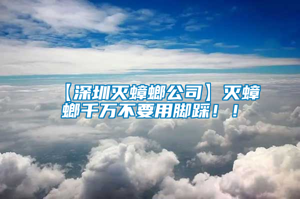 【深圳灭蟑螂公司】灭蟑螂千万不要用脚踩！！