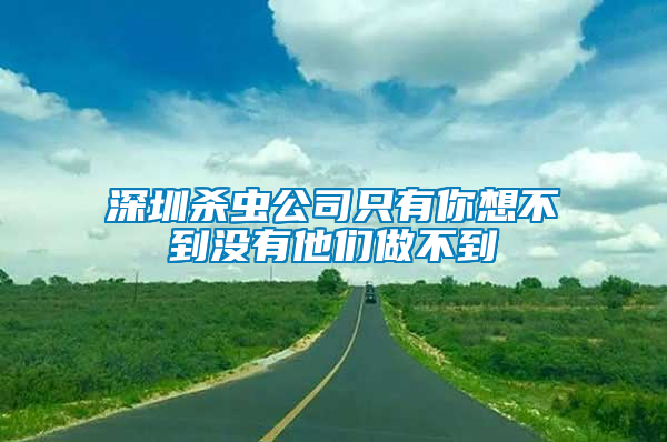 深圳杀虫公司只有你想不到没有他们做不到