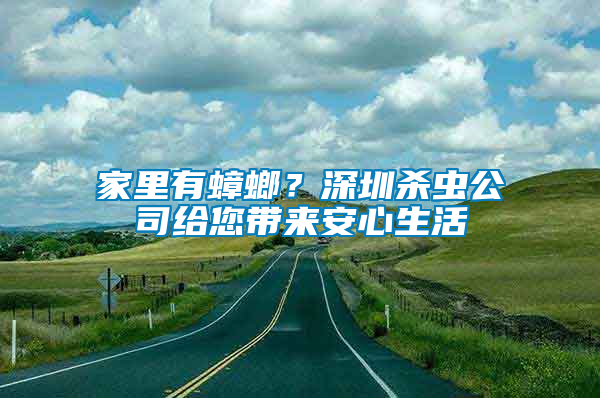 家里有蟑螂？深圳杀虫公司给您带来安心生活