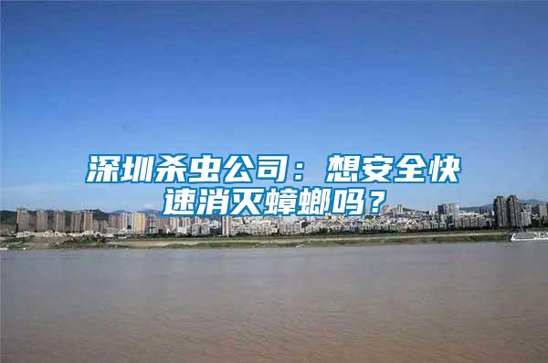 深圳杀虫公司：想安全快速消灭蟑螂吗？