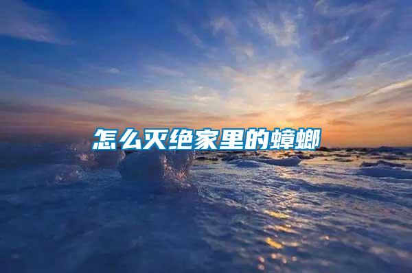 怎么灭绝家里的蟑螂