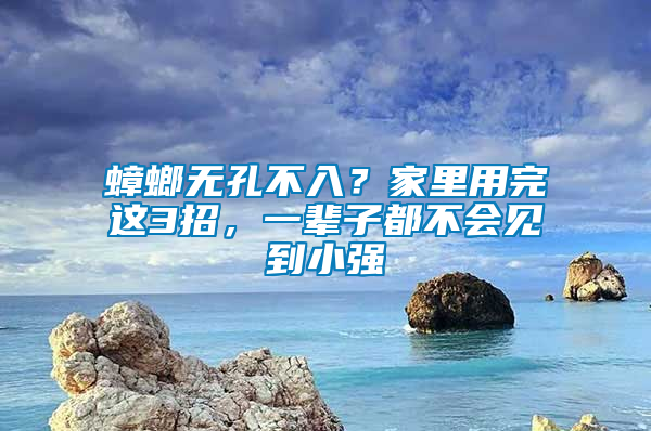 蟑螂无孔不入？家里用完这3招，一辈子都不会见到小强