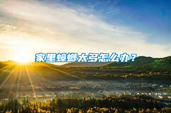 家里蟑螂太多怎么办？